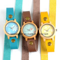 Wrap Around Fashion montre en bambou Lady